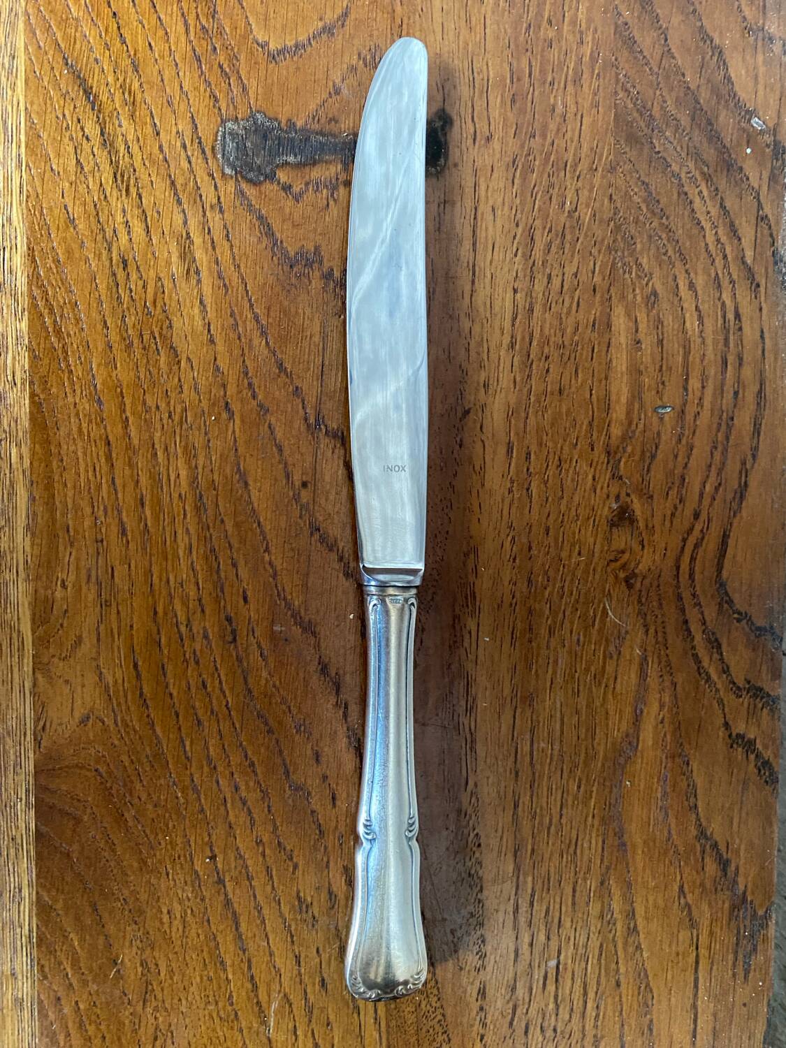 Set of 12 Knives with Silver Metal Handles + Stainless Steel Blades #B339