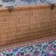 Wicker rattan trunk lined