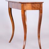 Restored Small Biedermeier Side Table, Walnut, Spruce, Maple, Austria, 1820s