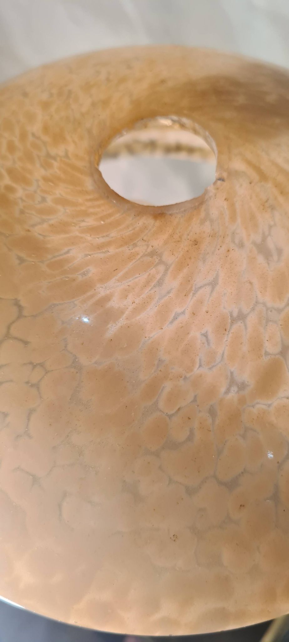 Brass lamp 1930, clichy glass lampshade 35x20, slight mark of use