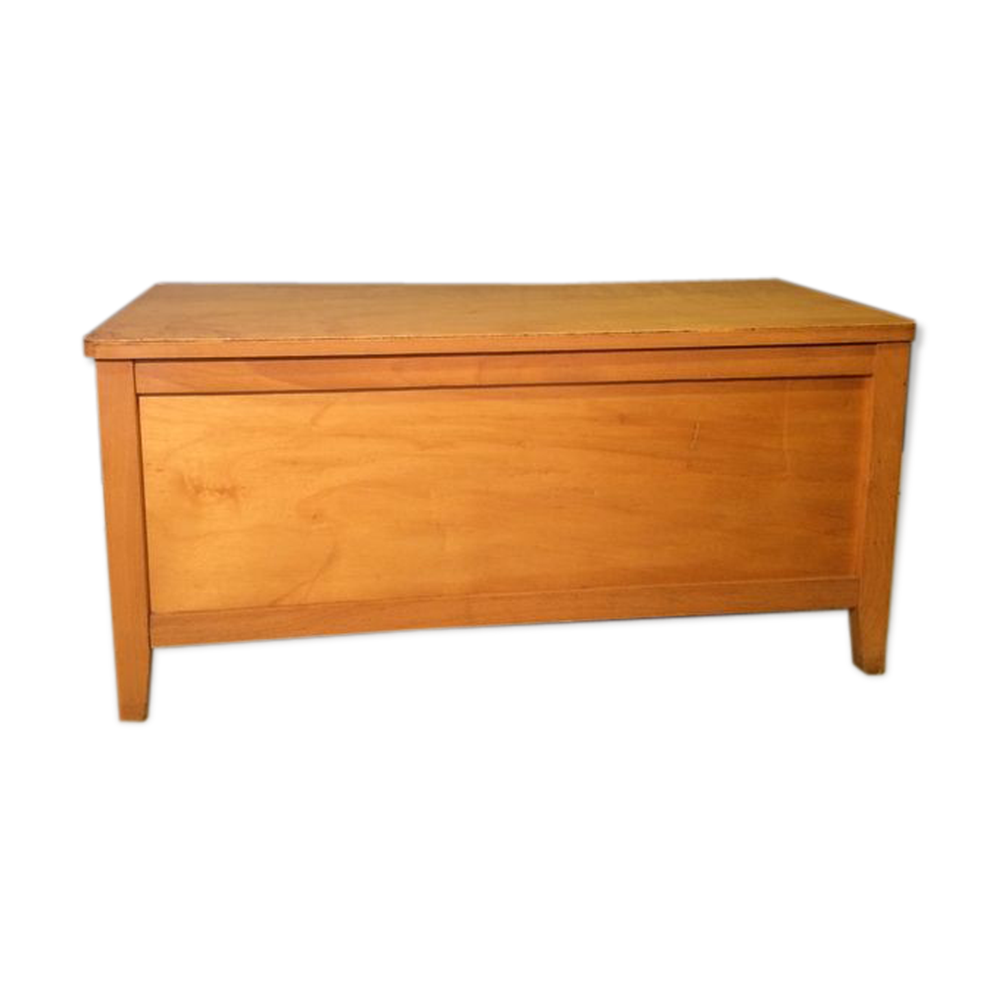 Bench vintage toy box in blond wood - 60s/70s