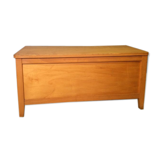 Bench vintage toy box in blond wood - 60s/70s