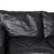 Danish design black leather and teak 3 seater sofa, 1960s