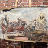 Oil on canvas depicting a battle