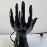 Sculpted ceramic globe lamp.