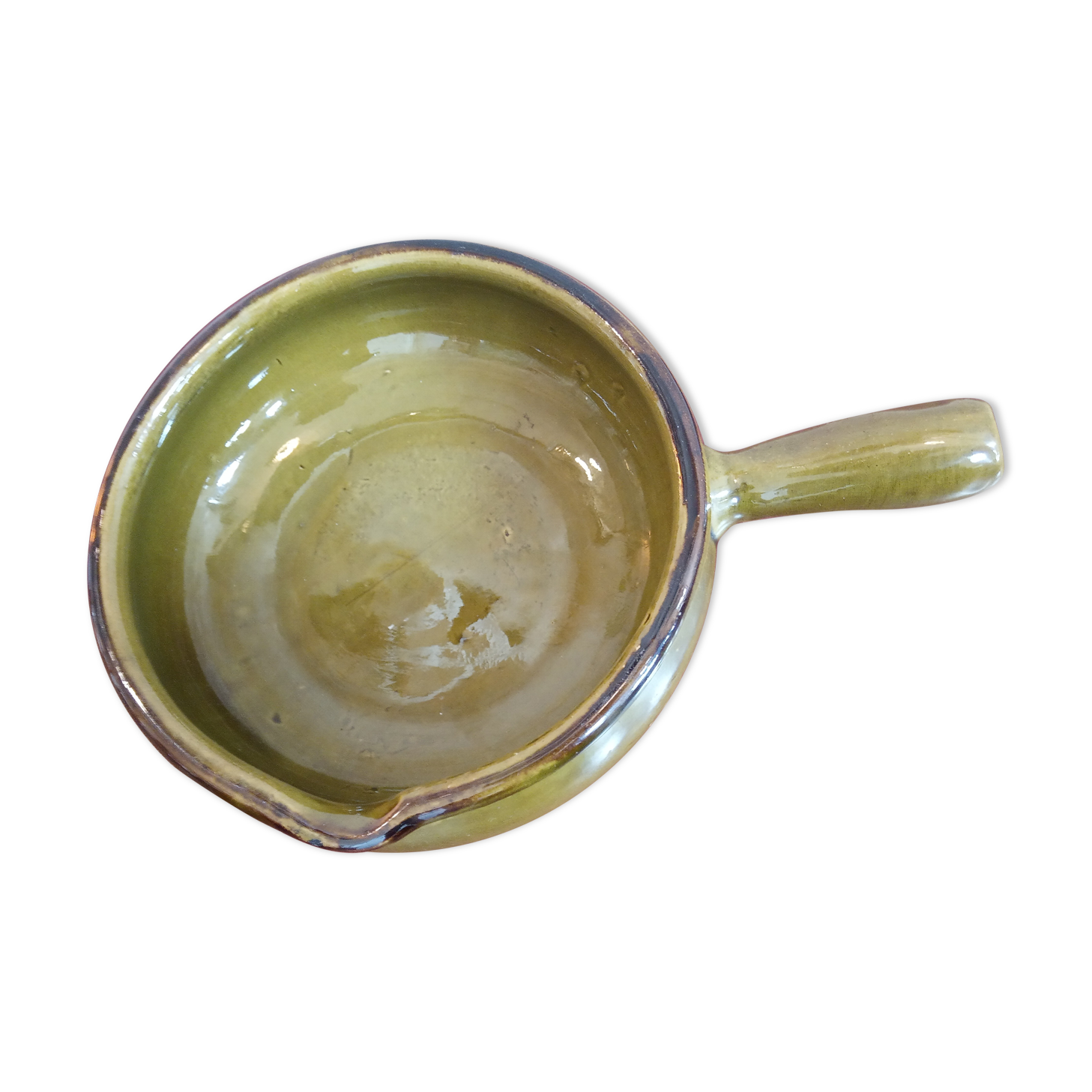 Poelon in green sandstone 21cm