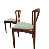 Set of two modern Juliane teak dining chairs by J. Andersen
