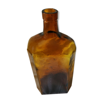 Vintage 6 sided amber bottle