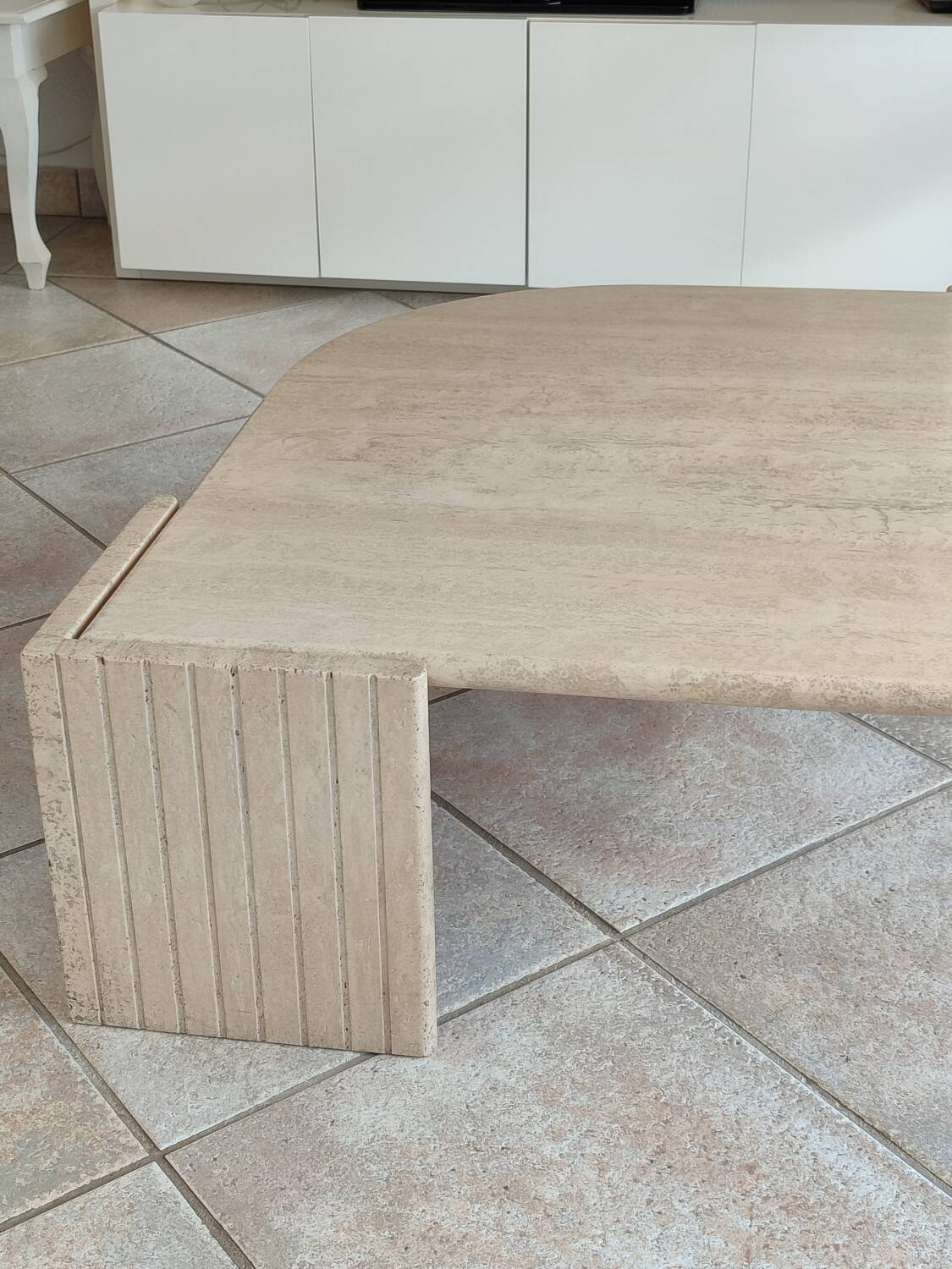 Travertine coffee table