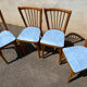 4 blue Baumann bistro chairs