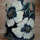 Vintage jar sheet painted flowers