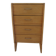 Vintage chest of drawers in raw wood.