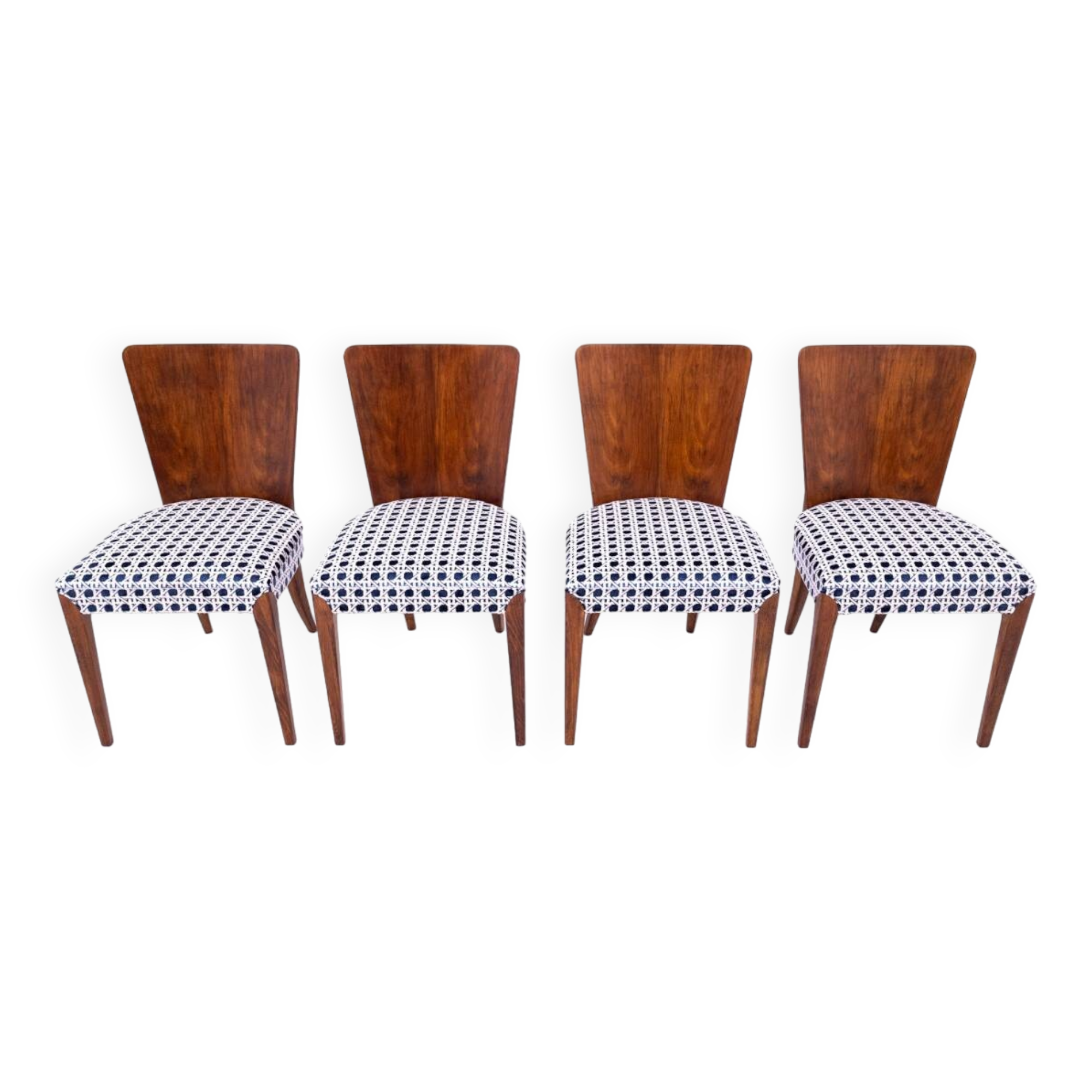 A set of chairs designed by J. Halabala, Czechoslovakia, 1930s. After renovation.