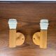Scandinavian wooden wall light duo, beech, minimalist 1980