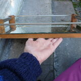 Wooden serving tray and mirror