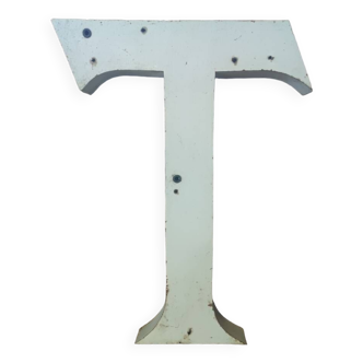 Metal sign letter T