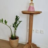 Solid pine wood pedestal table 1940s