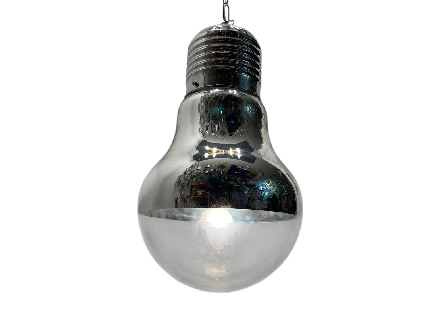 Industrial Italian Chrome Light Pendant 1990’s