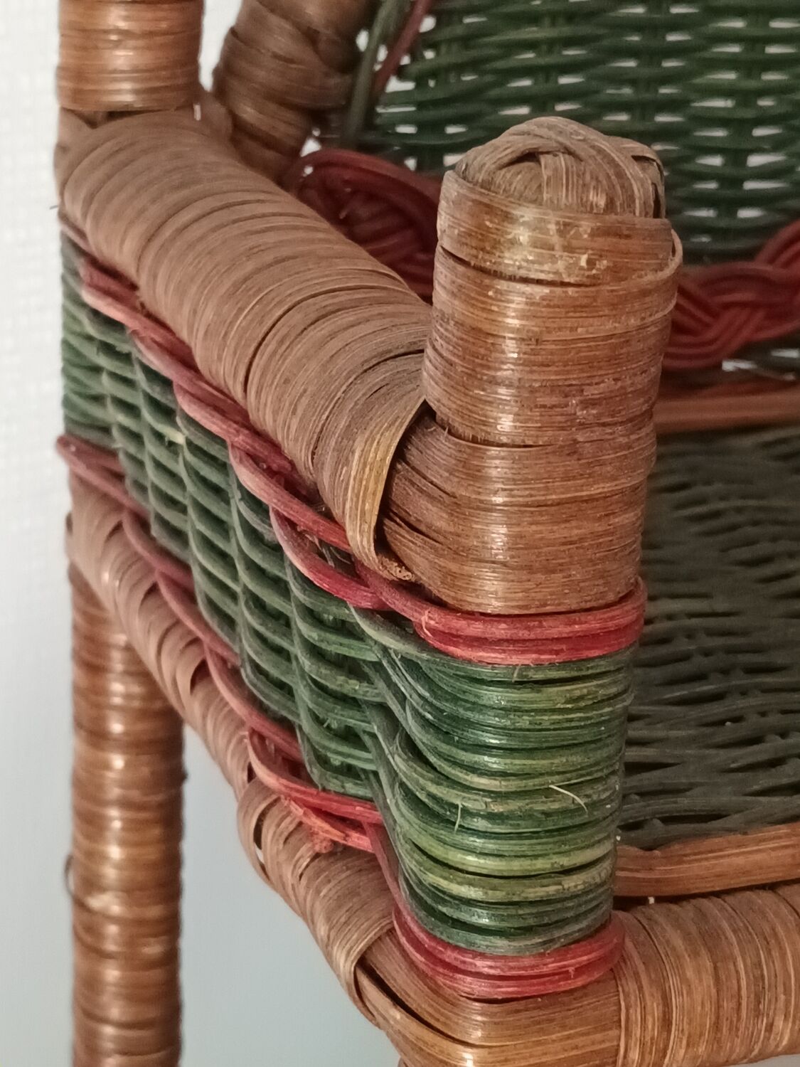 Vintage wicker wall shelf