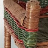 Vintage wicker wall shelf