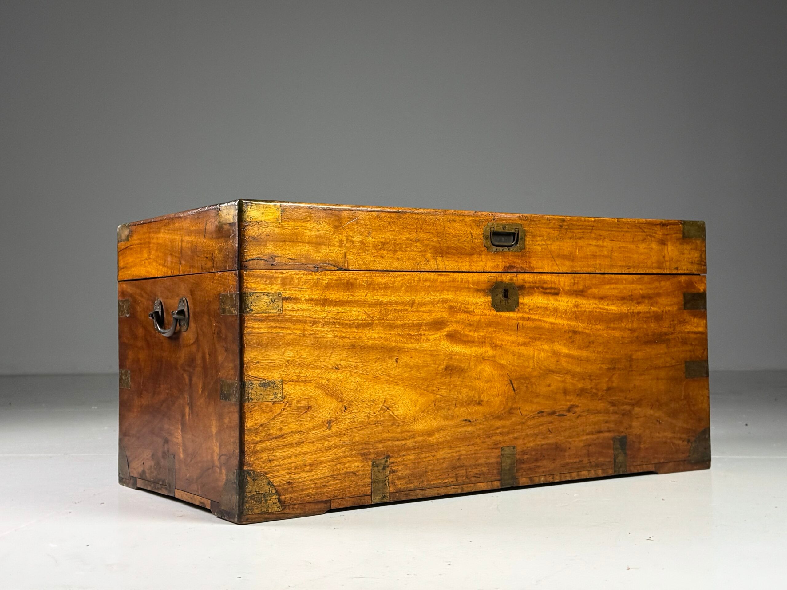 Campaign chest 19th century camphor antique
