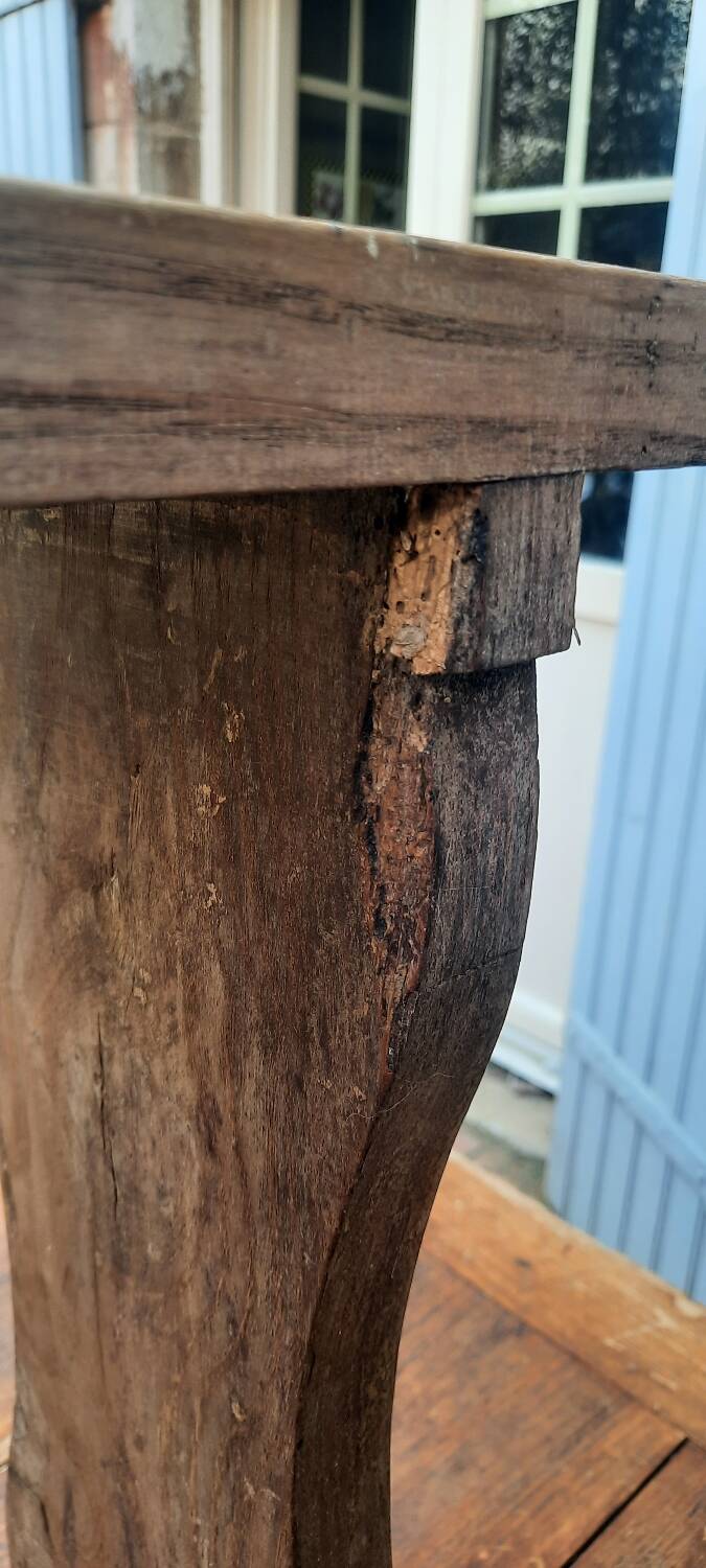 Farm table and pair of benches