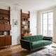 1950s Italian mid-century teak floor-to-ceiling wall unit