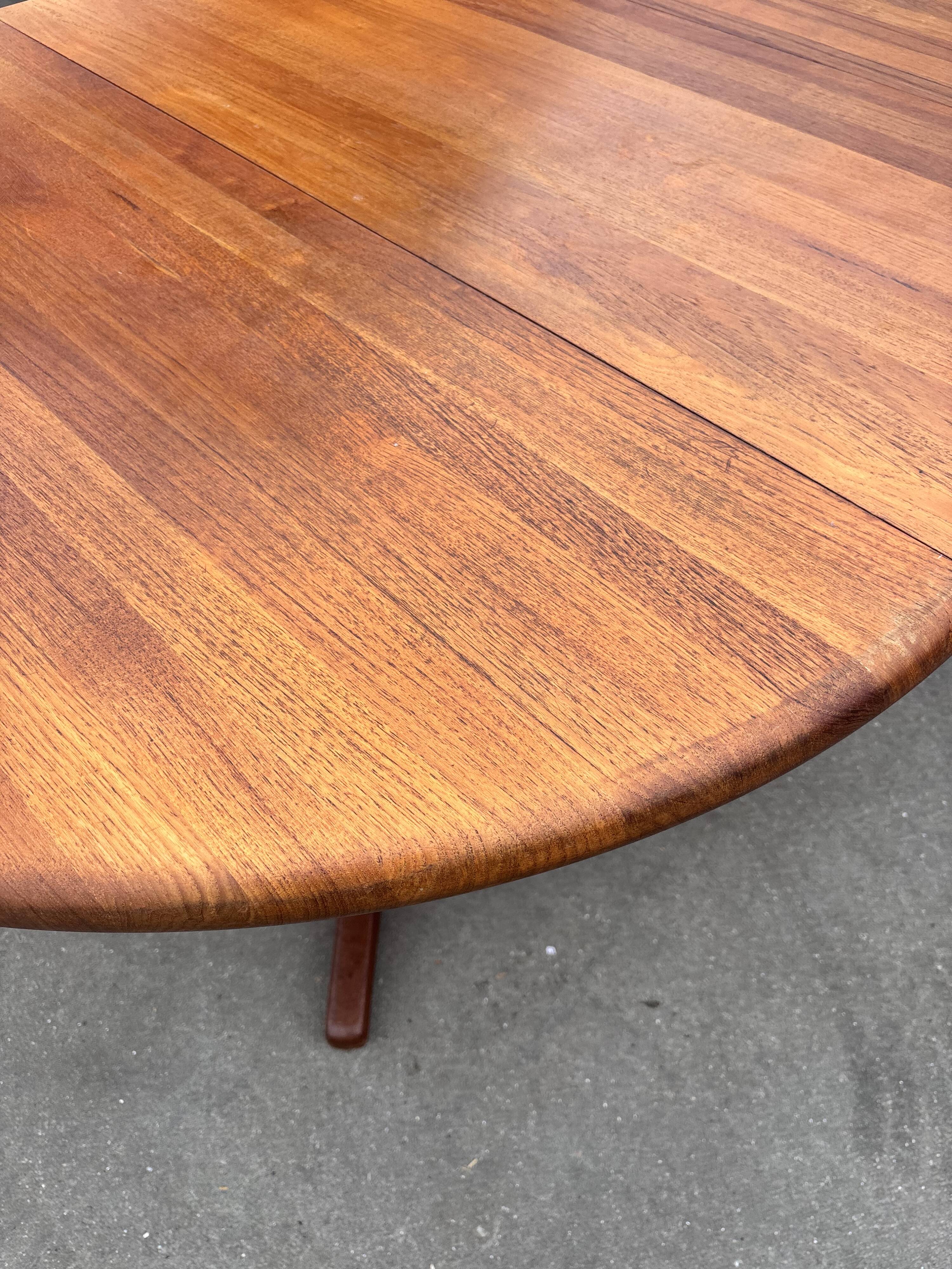 Vintage Teak Glostrup Dining Table Extendable Oval 1970s