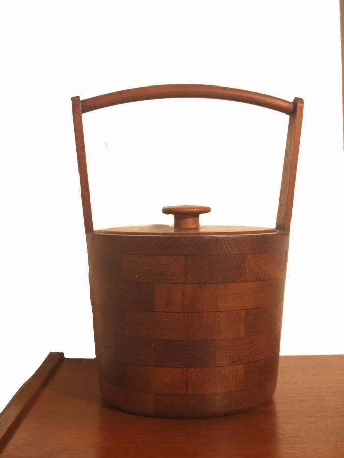 Danish teak ice bucket - vintage mid century design