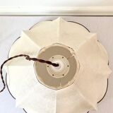 Hanging lamp in beige and brown fabric
