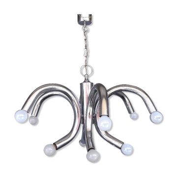 Lustre design 1970 en acier chromé