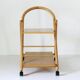 Vintage Bar Cart with Solid Wood Structure and Wheels, Italy 1980s
