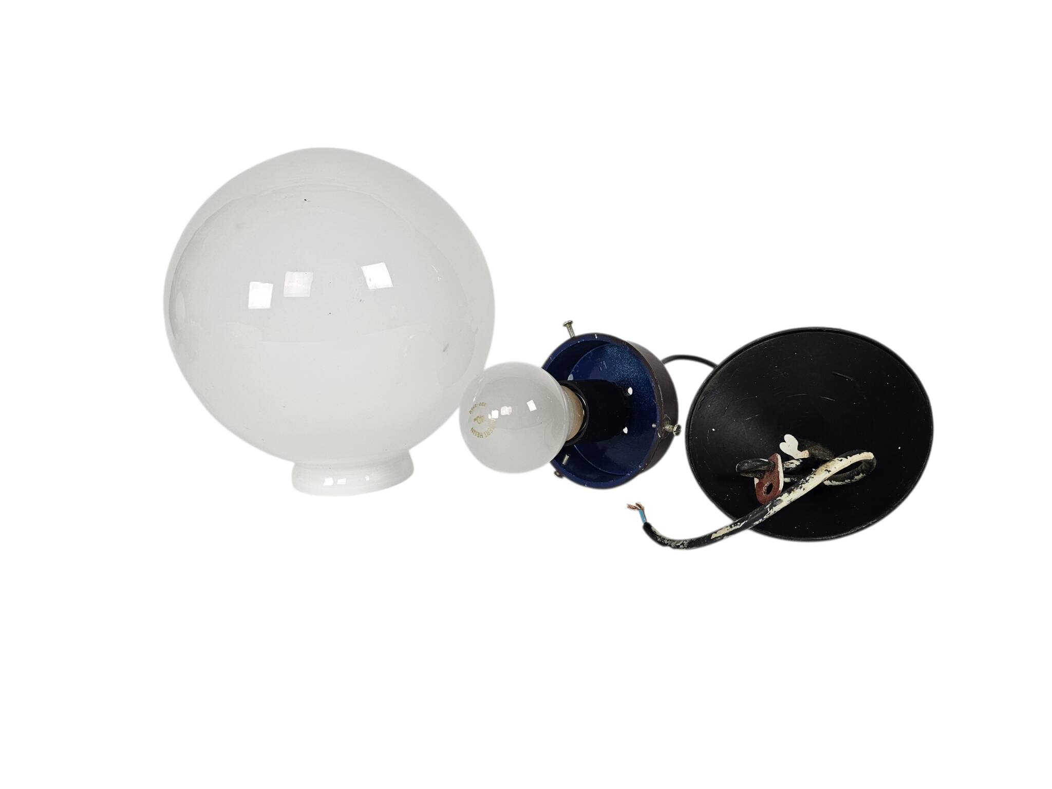Gispen/Thabur style - pendant lamp - Bauhaus - opaline - Bakelite - 60s