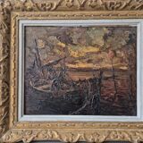 Boat at the quay by L. Bonamici