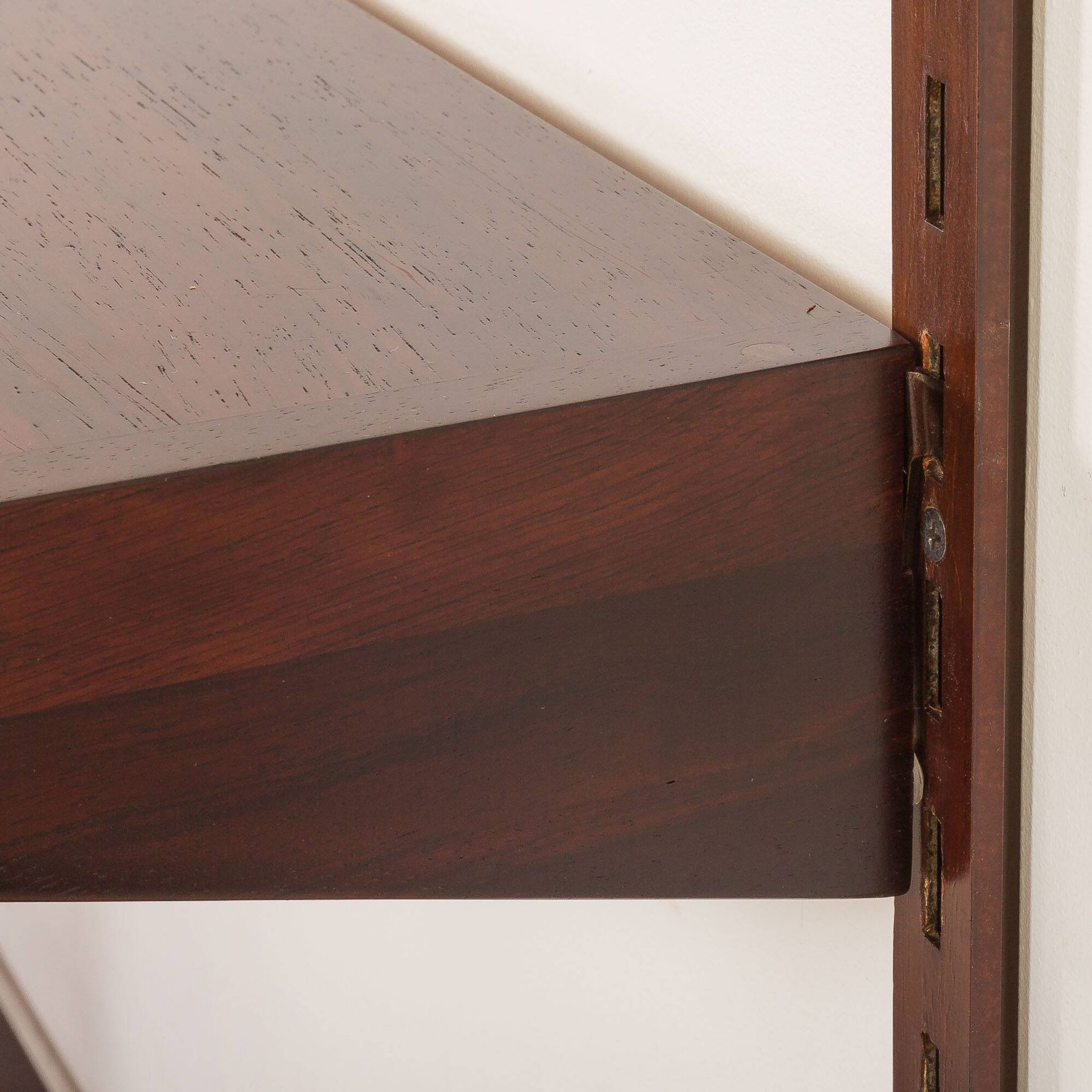 Kai Kristiansen rosewood wall unit with 2 lamps for FM Mobler, Denmark 1960s