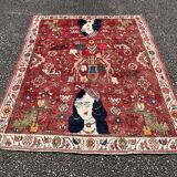 Gashgai nomadic / figurative carpet circa 1920