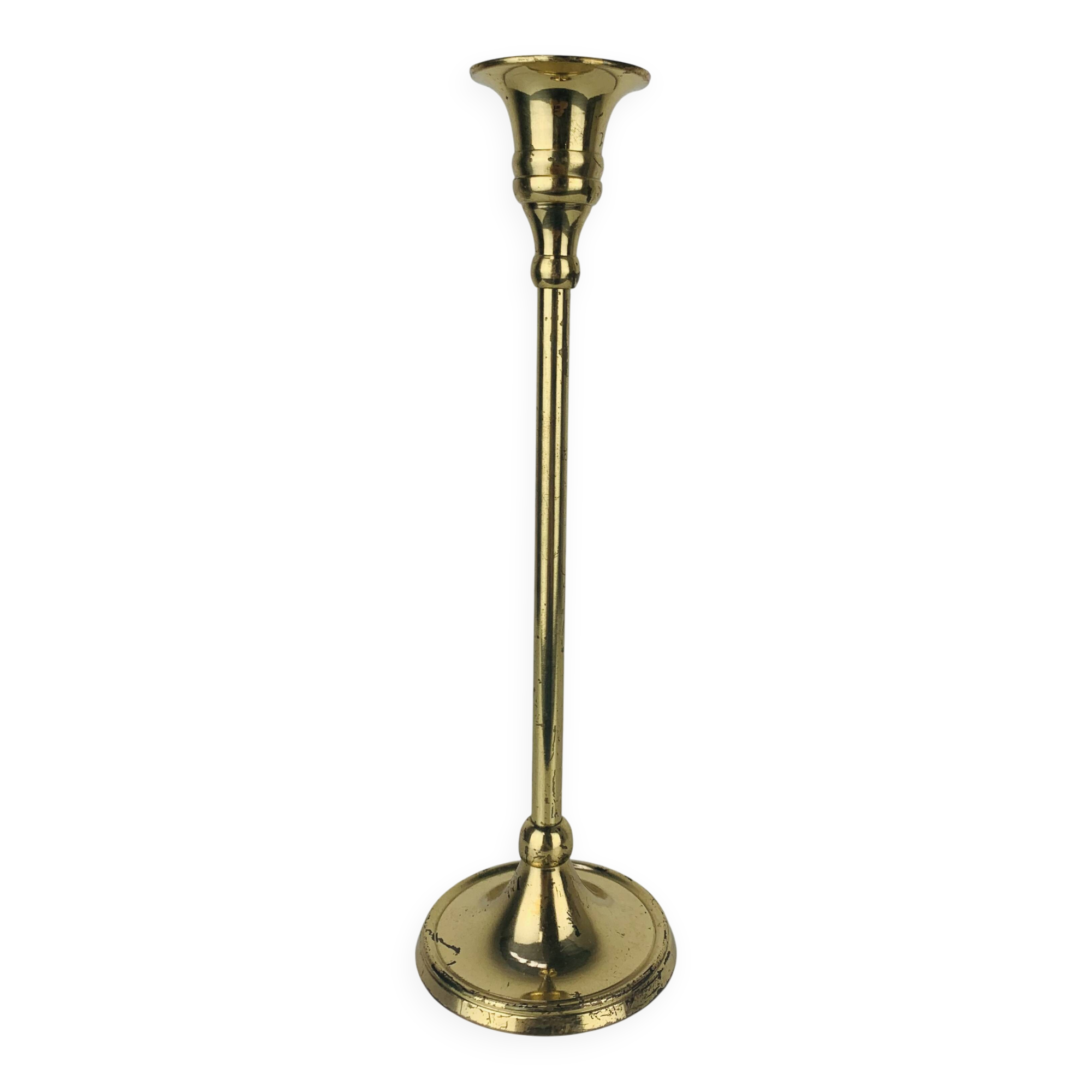 Vintage gold brass candle holder