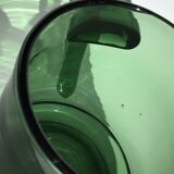 Pitcher glass blown mouth dark green