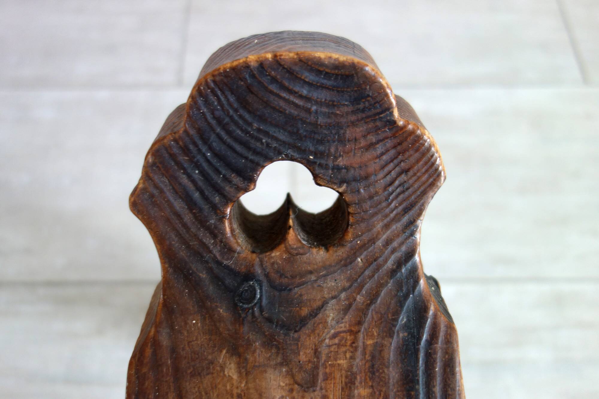 Brutalist Tripod Chair in Sculpted Wood, France