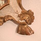 18th century Italian mirror in gilded and painted wood