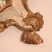 Miroir XVIIIème italien en bois doré et peint