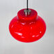 Suspension vintage en verre rouge, années 1960