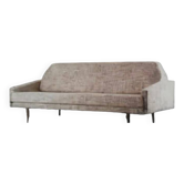 Vintage Sandinavian sofa in gray fabrics, wool sofa