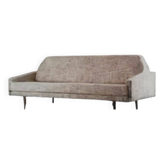 Vintage Sandinavian sofa in gray fabrics, wool sofa