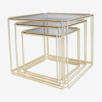Set of 3 pull out tables by Max Sauze for Isocele