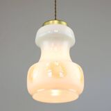 Mid-Century Italian Opaline and Brass Pendant Lamp