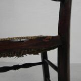Set of 6 farm chairs with wicker seats, around 1900