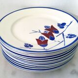 Set of 15 plates art nouveau kg lunéville
