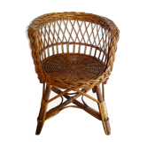 Rattan child chair and vintage wicker