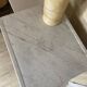 Bedside table / nightstand in pitchpin pine wood and bamboo with marble top
